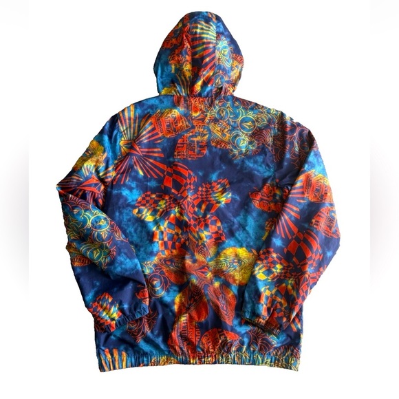 Volcom Forwarder Jacket Blue All Over Print Hoodie Mens Size S Skateboard Grunge - Picture 3 of 9